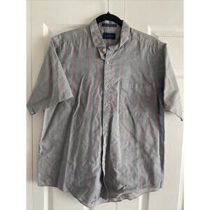Vintage Levis Mens Large WPL 423 Gray Chambray Button‎ Down Pink Stripe